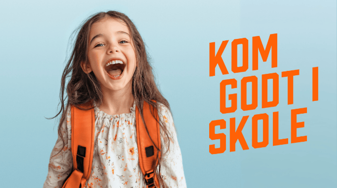 glad pige med skoletaske 